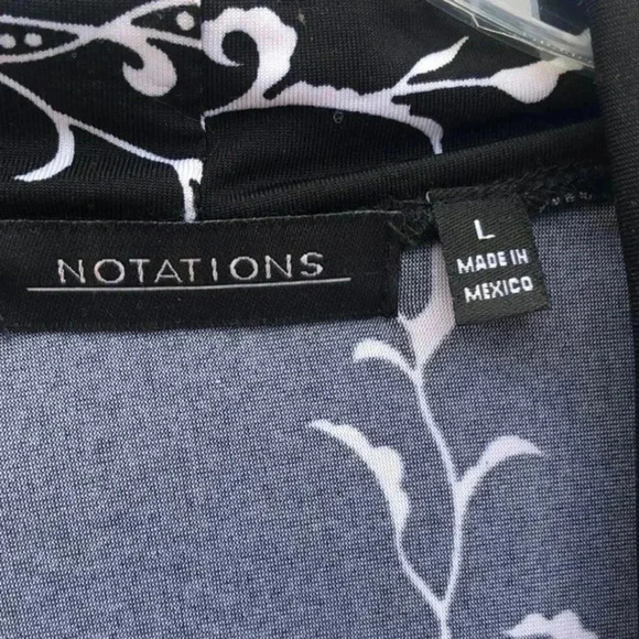 Notations size large black and white top/blouse - Picture 2 of 8